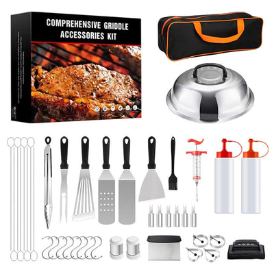 Outdoor Barbecue Tools Stainless steel Barbecue Shovel Set Barbecue Fork Iron Plate Combination New BBQ Barbecue Set - Korvel