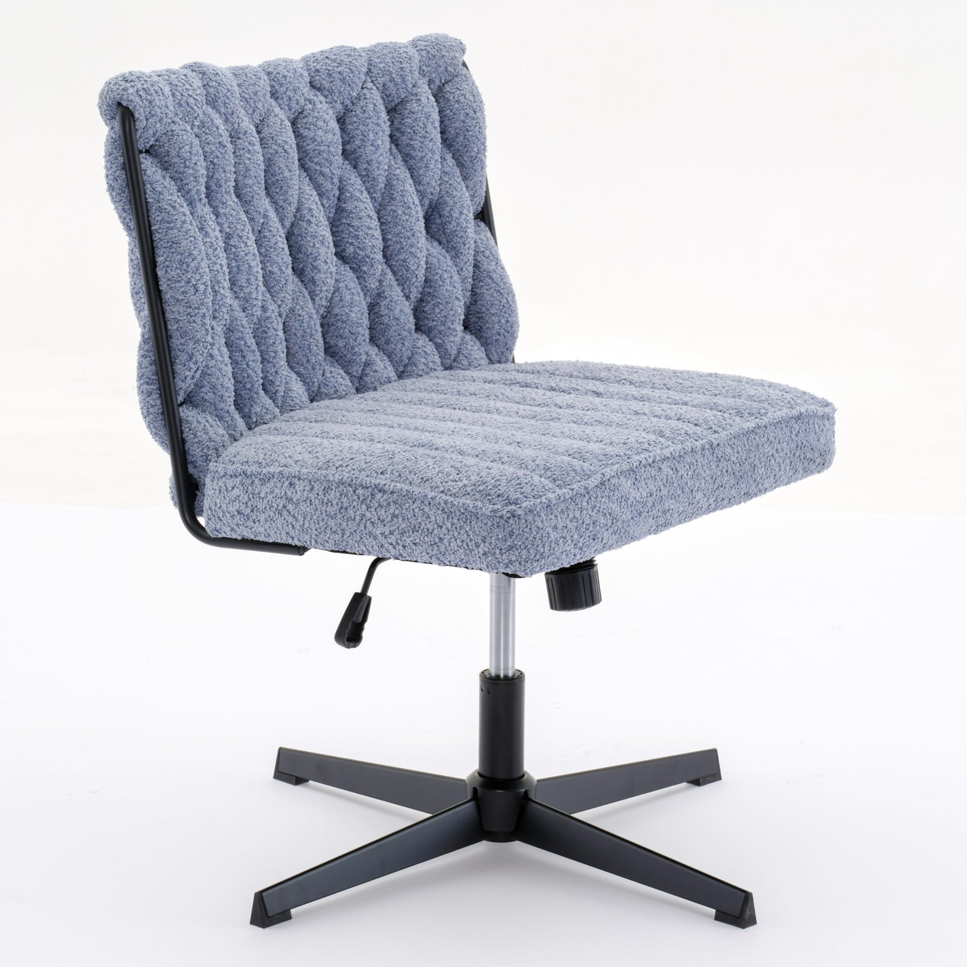 Armless Office Desk Chair No Wheels BLUE - Korvel