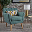 Mid Century Modern Dark Teal Fabric Club Chair
