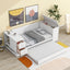 Twin Size Daybed with Storage Arms  Trundle and Charging Station White - Korvel
