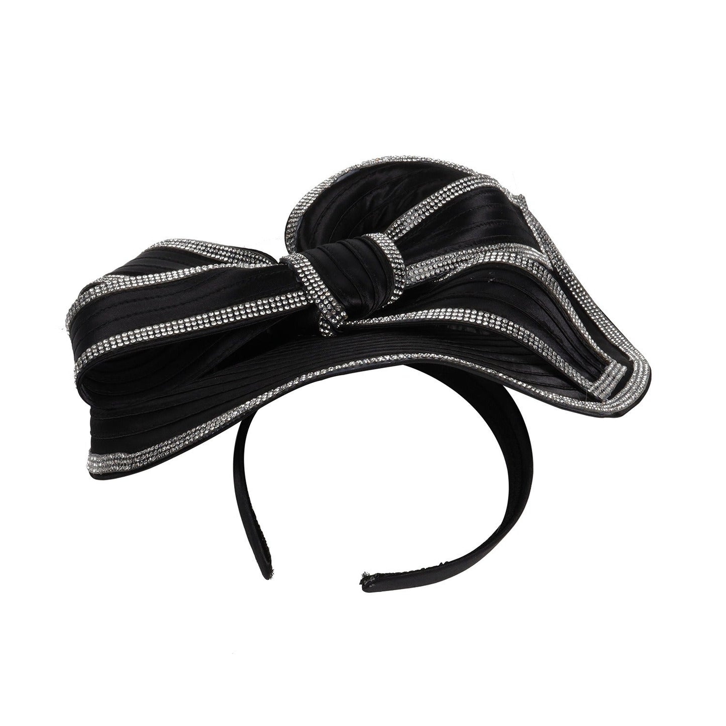 Hemp top hat black white diamond headband - Korvel