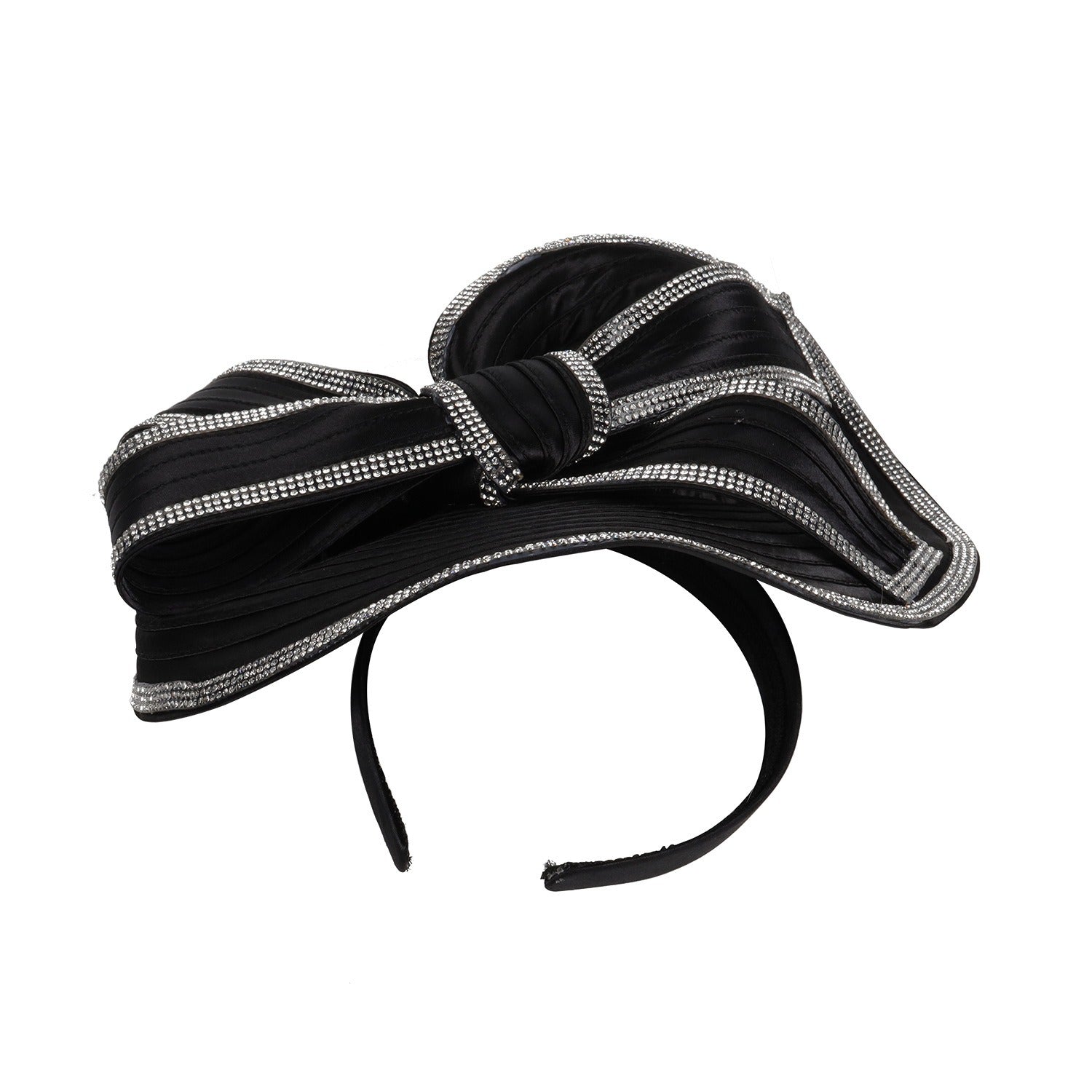 Hemp top hat black white diamond headband - Korvel