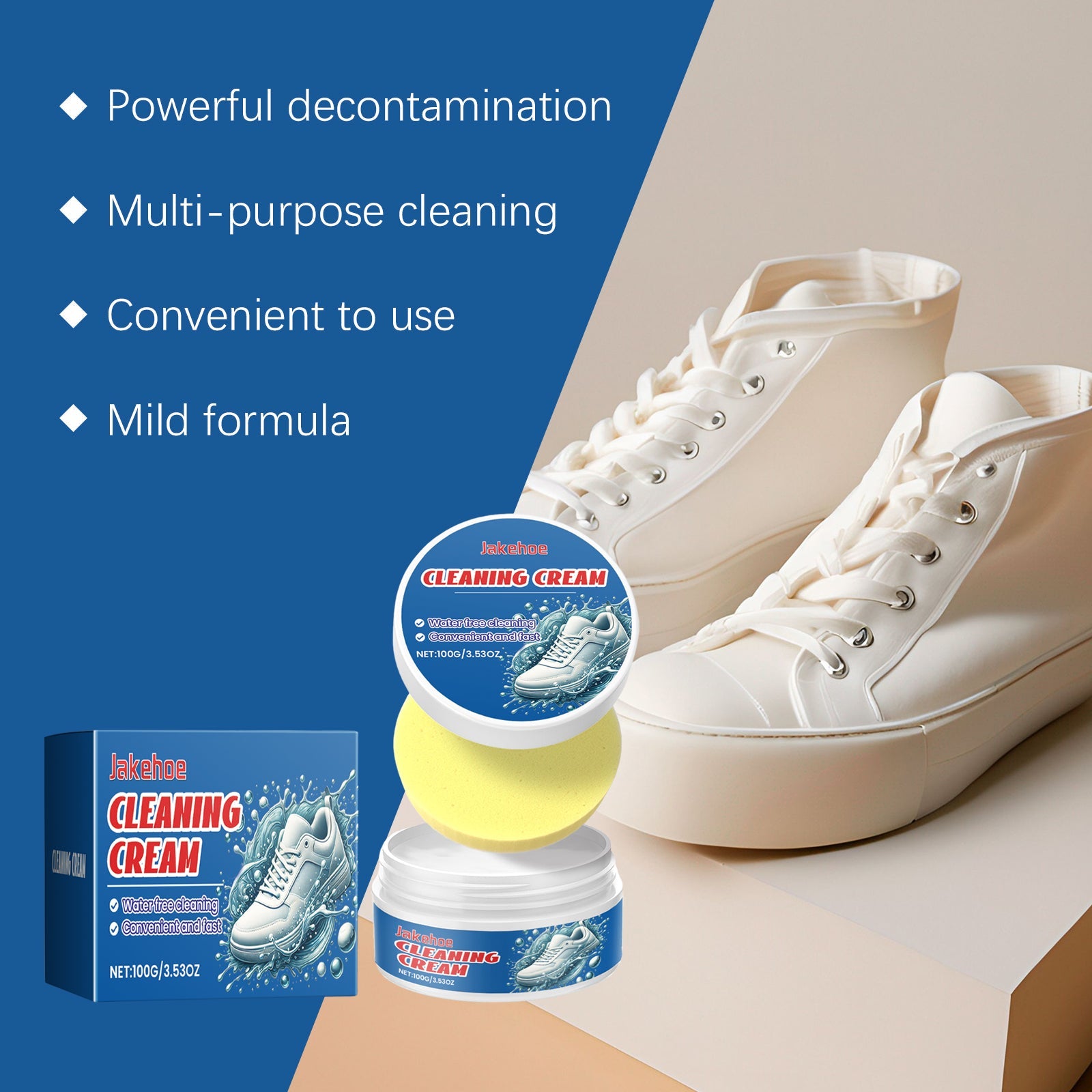 Small White Shoe Cleaning Cream Wash Free Upper To Remove Stains Bright White Multi-Functional Shoe Cleaning Cream - Korvel