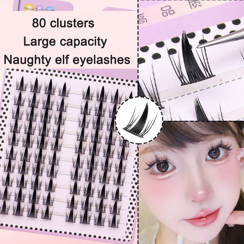 Sunflower Comics Pure Desire Eyelash Simulation Natural Thickening Large Segmented Trilogy False Eyelash Laziness - Korvel