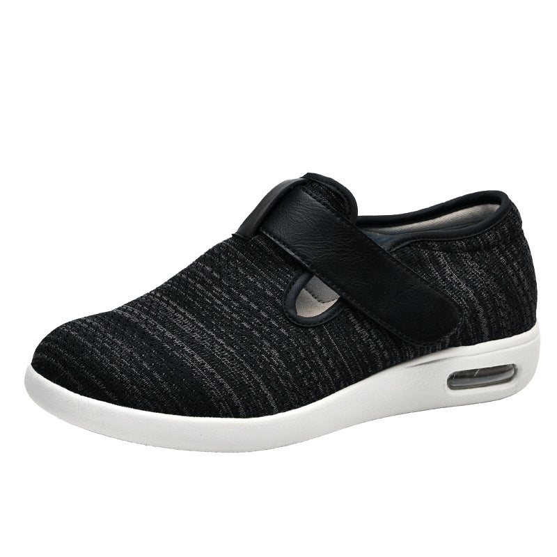 Summer and autumn styles with added fat and widened elderly shoes healthy walking and casual shoes for women easy to put on and take off adjustable shoes - Korvel