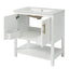 30-Inch White Bathroom Vanity with Ceramic Sink and Versatile Storage - Ideal for Small Bathrooms - Korvel
