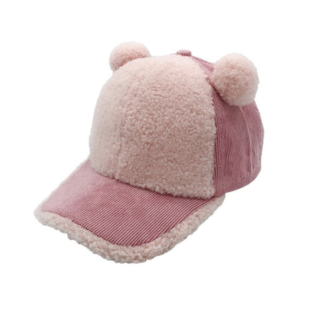 Fashionable Baby Baseball Cap - Velvet Hat for Kids 2-5Y