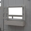 Twin over Twin House Bunk Bed with Roof , Window, Window Box, Door , with Safety Guardrails and Ladder, Grey - Korvel