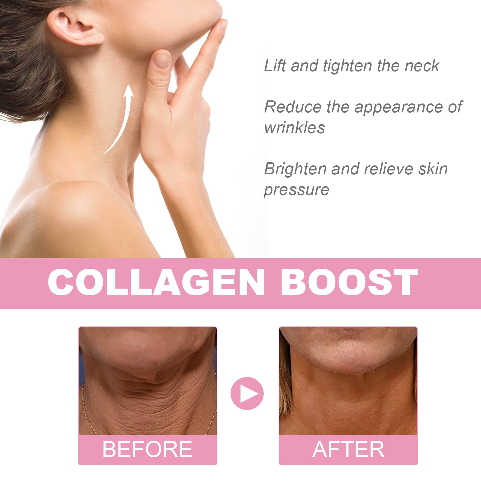 Hydra Collagen Neck Repair Cream, Firming Skin Lighten Neck Lines Moisturizing Beauty Neck Care Cream - Korvel