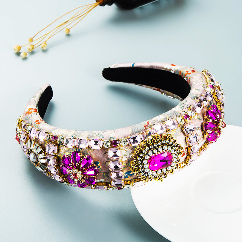 Baroque Court Style Embroidered Wide-Brimmed Headband