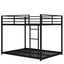 Full Over Full Metal Bunk Bed with Ladder - Black