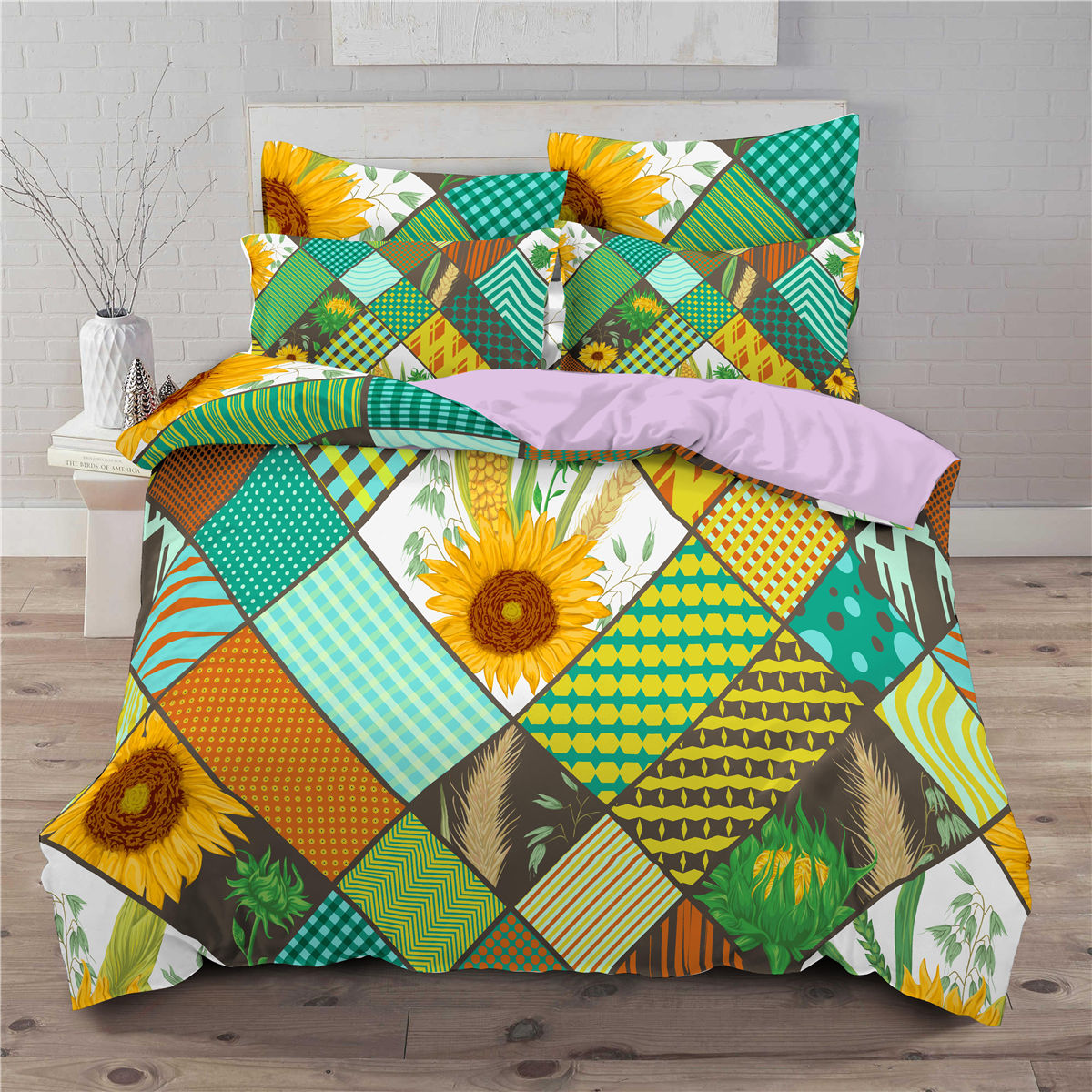 Sunflower Pattern 3-Piece Bedding Set