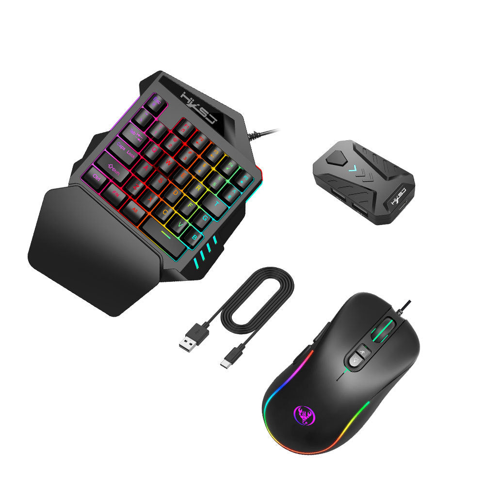 Wired Android Throne One handed Keyboard and Mouse Set Android Game PUBG Gun Converter - Korvel