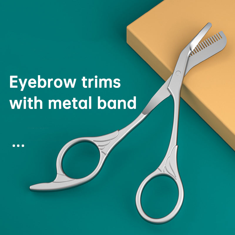 Stainless Steel Makeup Safety Eyebrow Trimmer Mini Beauty Scissors - Korvel