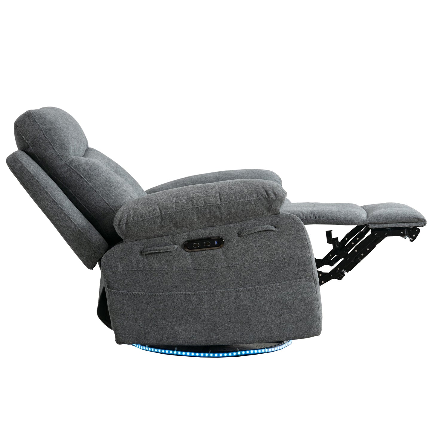 270 degree rotating electric recliner speaker with LED light, USB+C charging port, extendable foot pedal, adjustable backrest - Korvel