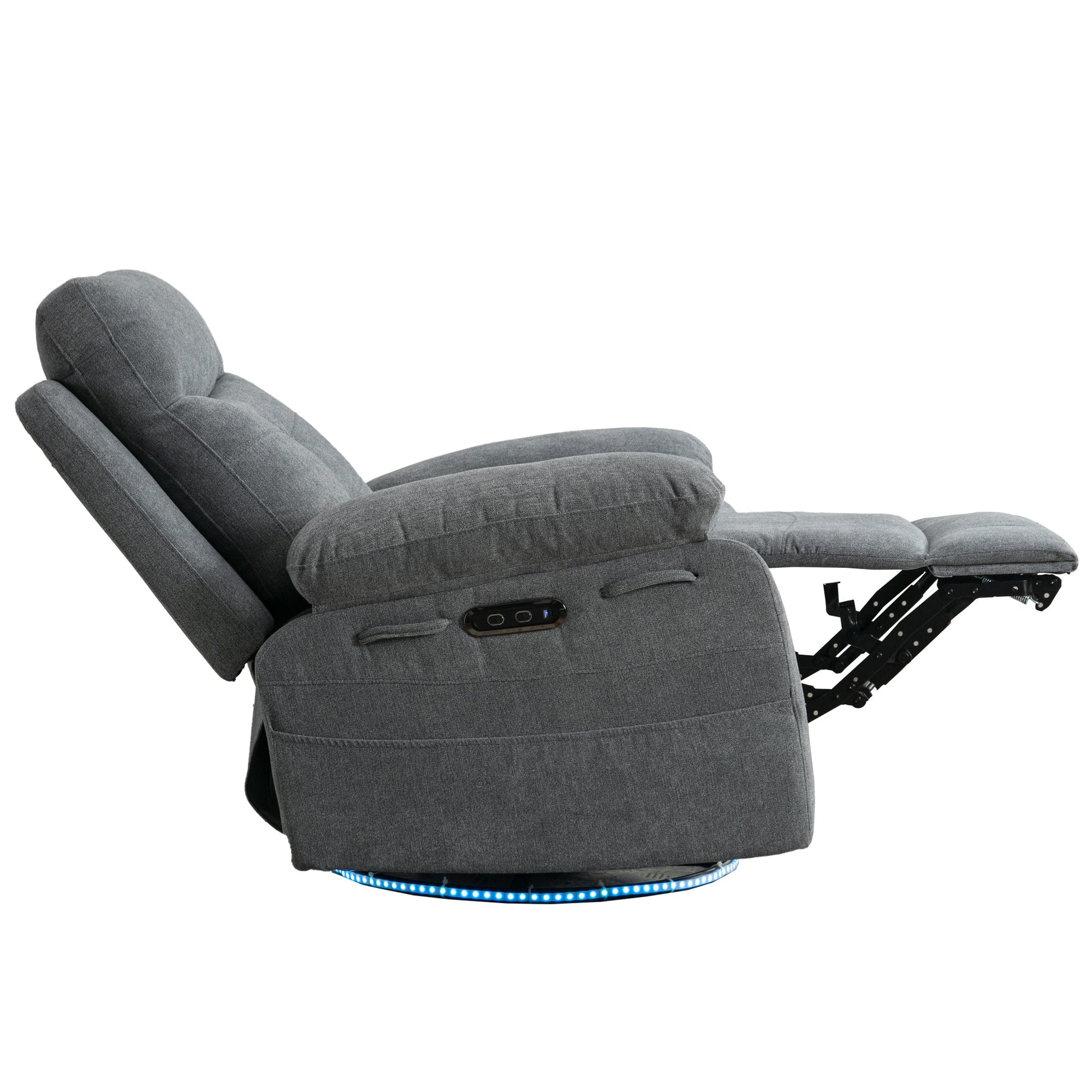 270 degree rotating electric recliner speaker with LED light, USB+C charging port, extendable foot pedal, adjustable backrest - Korvel