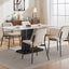2-piece retro linen chair set with curved wooden backrest, cushioned seat, adjustable metal legs, (Beige Linen) - Korvel