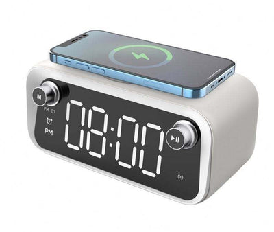 Premium Bluetooth Alarm Clock with Wireless Charging & Thermometer