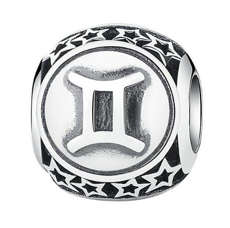 BAMOER 925 Sterling Silver Aquarius Star Sign Zodiac Beads Charms fit Bracelets PSC048 - Korvel