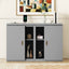 Full Size Murphy Bed with Shelves and USB Ports - Gray