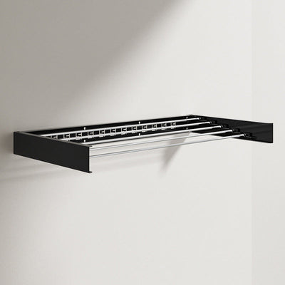 foldable retractable wall clothesline, 30kg, alu, 80/100cm, 5 bars, for bath/balcony. - Korvel