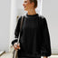 Casual round neck long sleeved velvet shirt women's top velvet shirt - Korvel