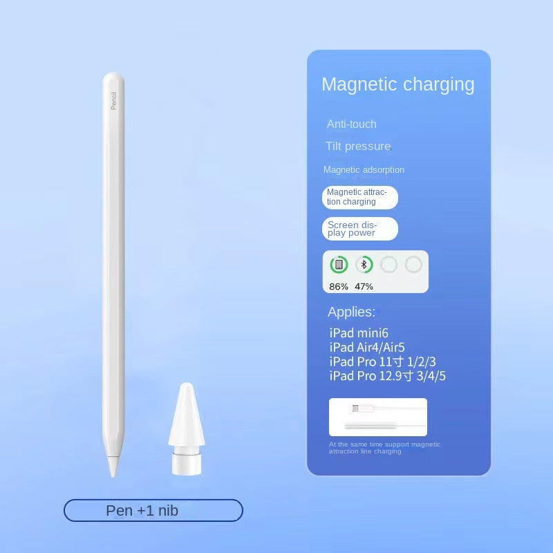Apple Pencil Capacitive Pen Third Generation Suitable for Tablet Touchpen Apple iPad Magnetic Charging Handwriting Pen - Korvel