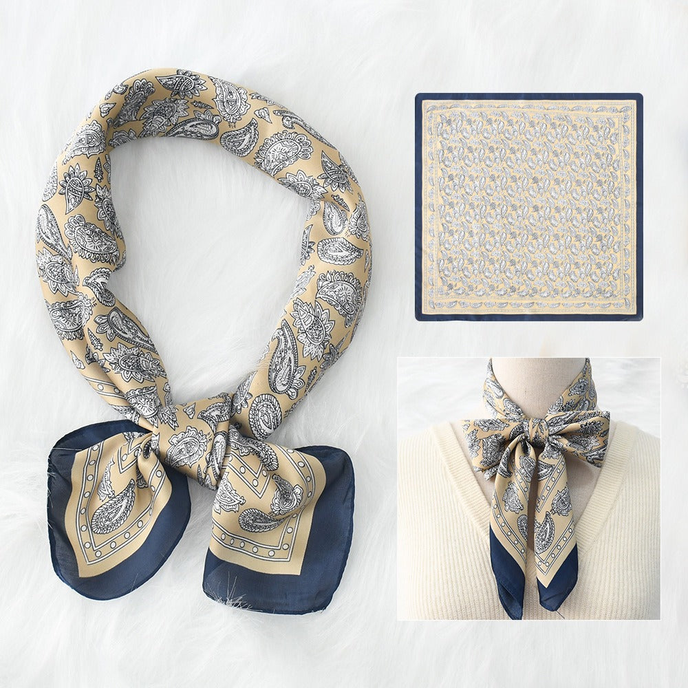 Silk Scarf Women's Sunscreen Beach Imitation Silk Versatile Silk Scarf Neckband - Korvel