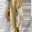 Elegant Striped Leaf Print Wide Leg Pants for Women