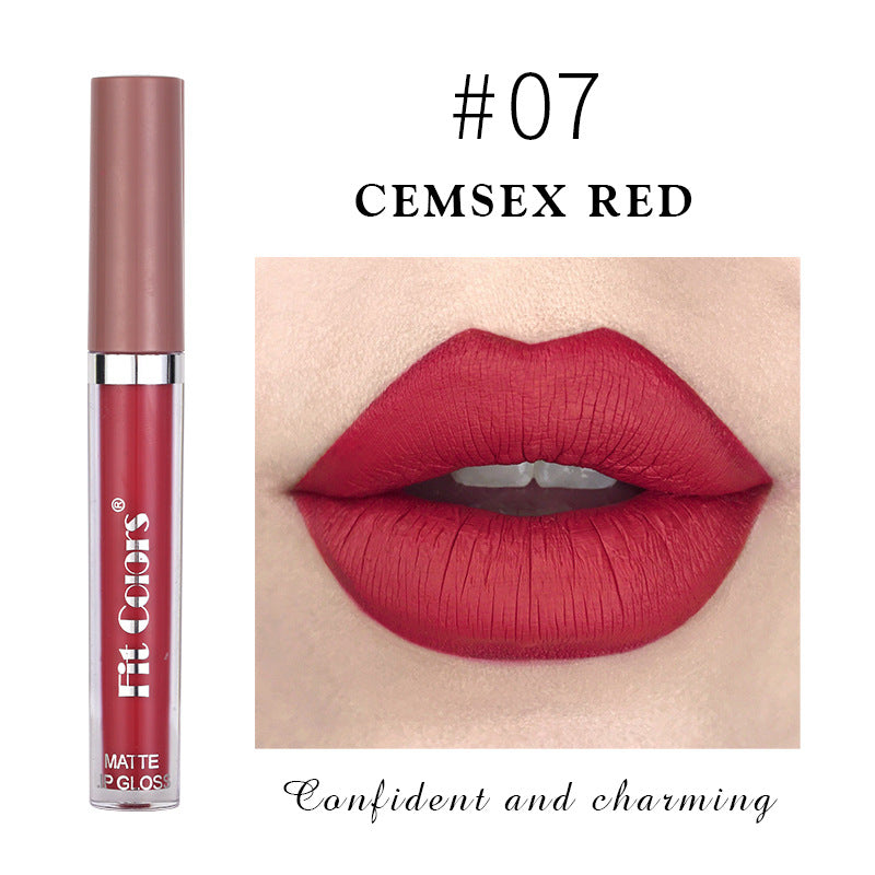 Fit Colors Matte Non Stick Cup Lip Gloss Fog Face Velvet Thin Tube Liquid Lipstick - Korvel