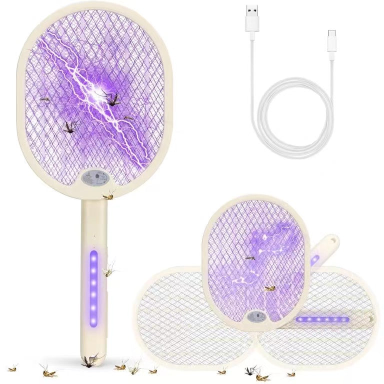 Foldable Electric Fly Swatter with Rotatable Handle