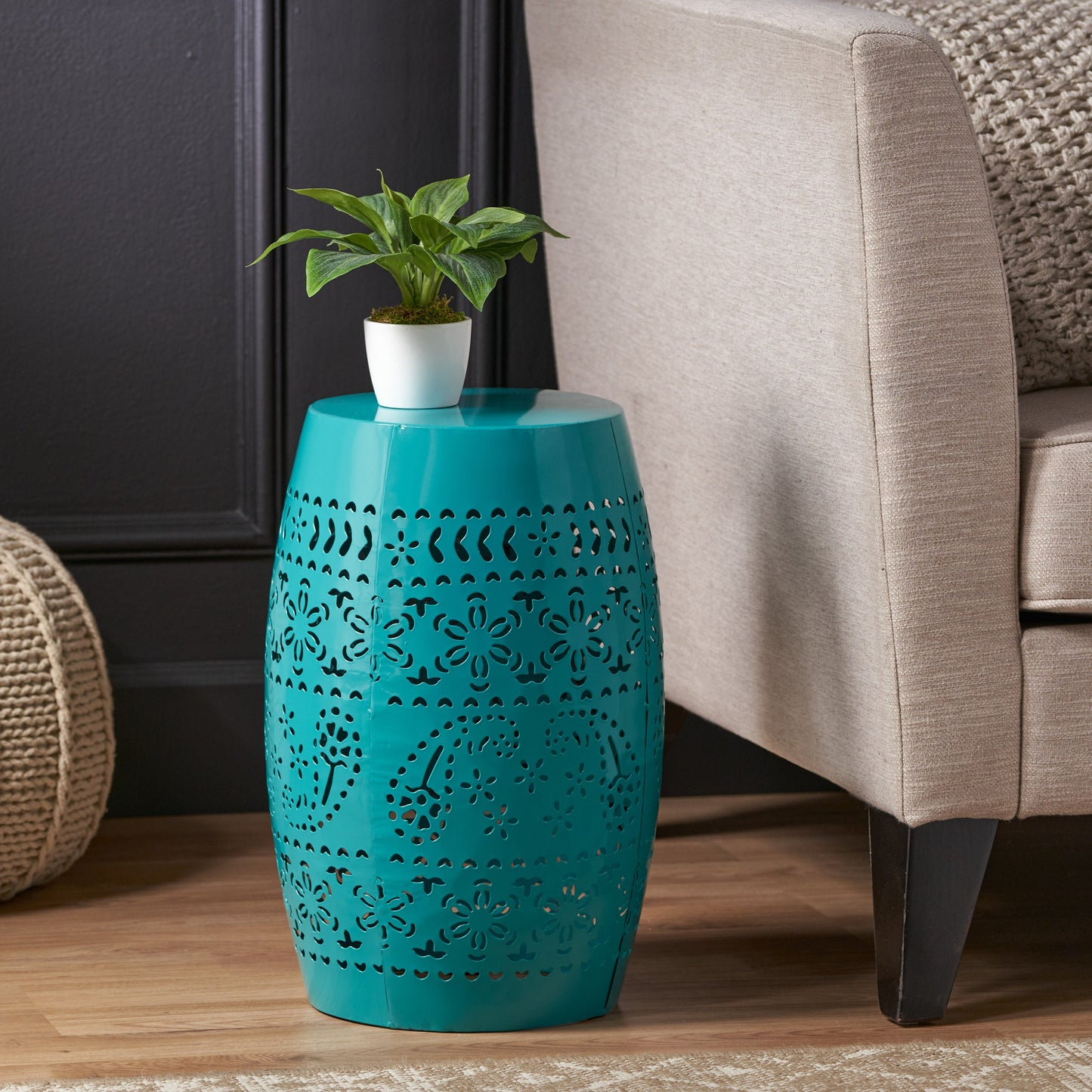 RUBY12 Side Table - Elegant Teal Accent Table