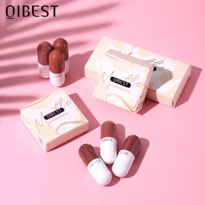 QIBEST Mini Capsule Velvet Matte Lipstick Set