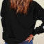 Glitter Round Neck Long Sleeve Sweatshirt - Korvel