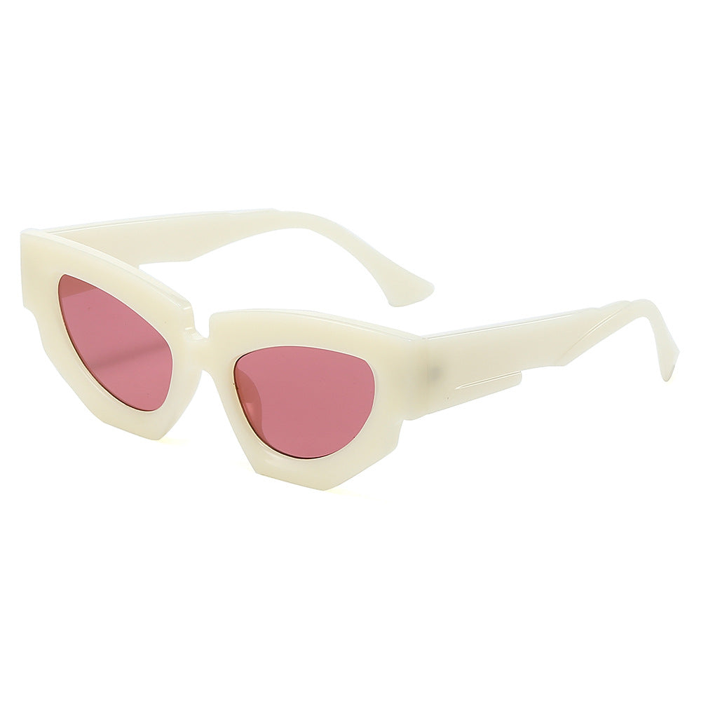 New Personalized Fashion Cat Eye Sunglasses Instagram Trendy Irregular Water Chestnut Hip Simple Leisure Street Photography Sunglasses - Korvel