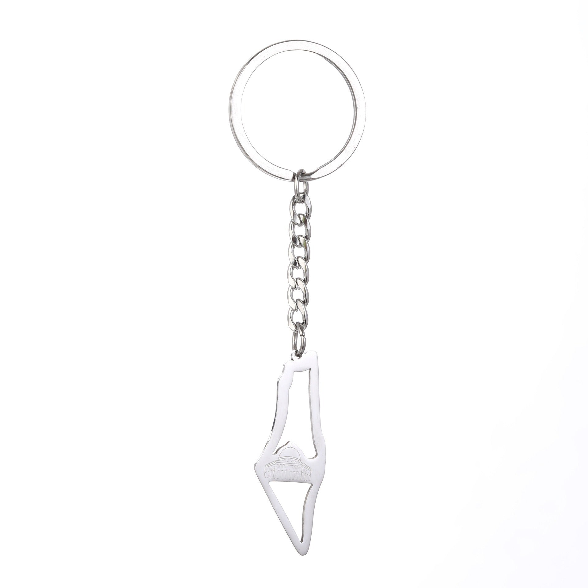 Israel Palestine Map Flag Drip Oil Stainless Steel Keychain Fashion Men's and Women's Stainless Steel Keys - Korvel