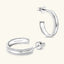 925 Sterling Silver Inlaid Moissanite C-Hoop Earrings - Korvel
