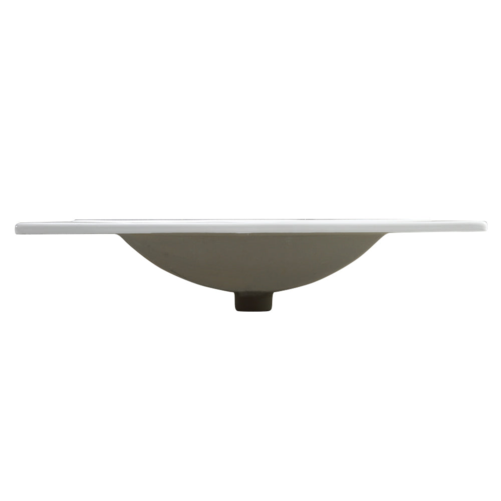 30 Inch Bathroom Ceramic Sink Basin, White - Korvel