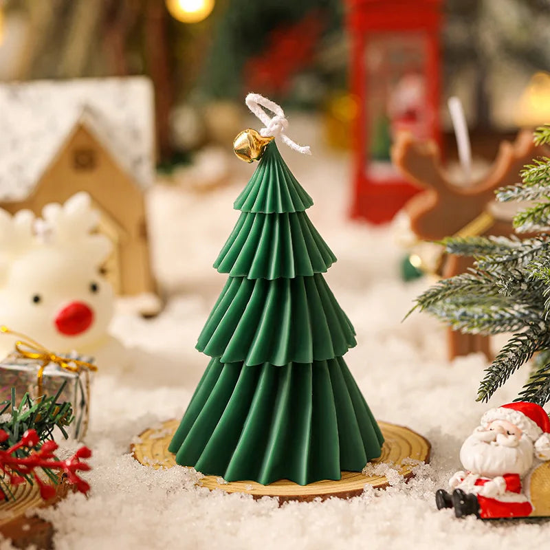 Cute Christmas Tree Candles Novelty Christmas Gifts Mini Wax Candle Red Green Scented Candles for Home Decor - Korvel