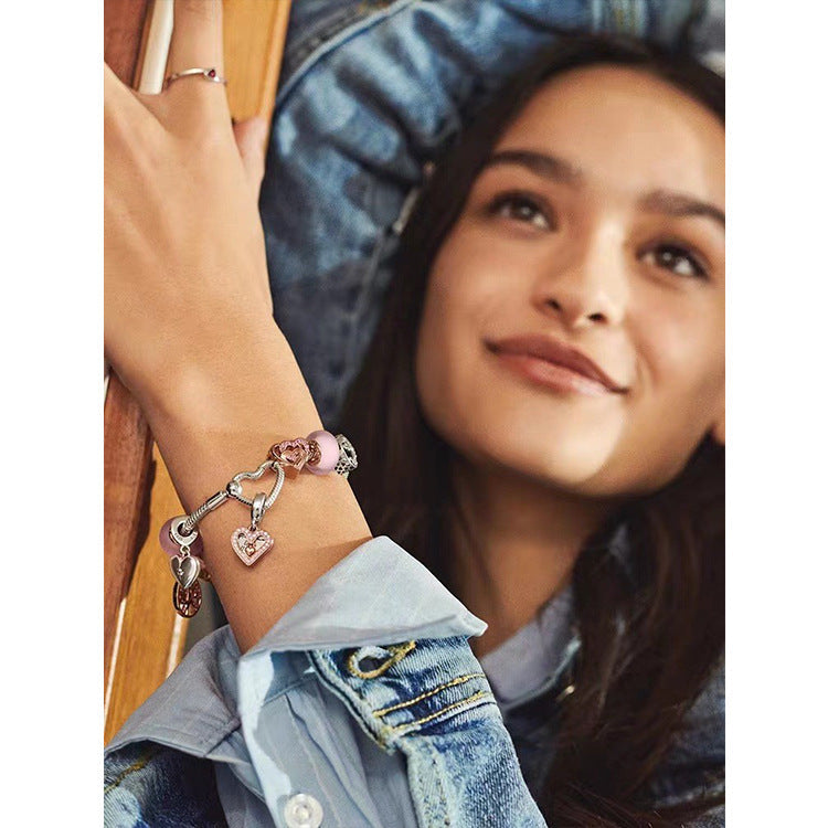Women's spring buckle TO basic chain DIY color chain heart O shape bracelet - Korvel