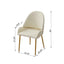 Dining Chair with PU Leather Beige color metal legs (Set of 2) - Korvel