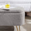 Grey Storage Ottoman Bench for End of Bed Gold Legs Modern Grey Faux Fur Entryway Bench - Korvel