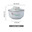 6.5 inch instant noodles bowl with cover bento box student underglaze color ceramic suit Lamian Noodles bowl canteen tableware - Korvel