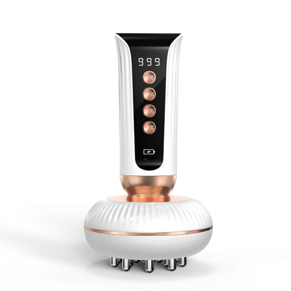 Multifunctional Electric Meridian Massage Brush EMS Heat Therapy Body Head Massager Slimming Electric Meridian Brush - Korvel