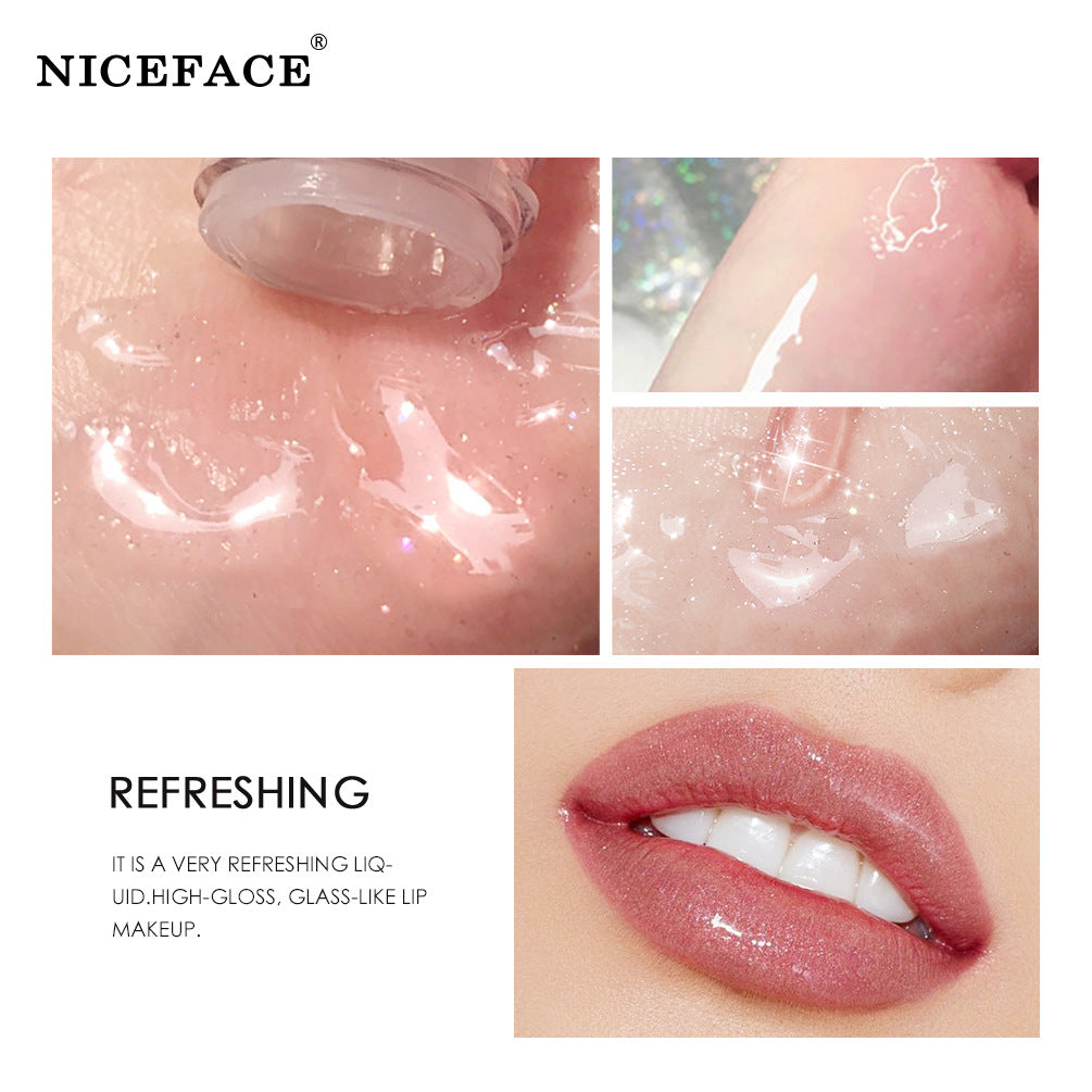 Niceface Glass Water Glossy Lip Gloss Transparent Lip Gloss Moisturizing And Moisturizing Not Easy To Fade White Lip Gloss - Korvel