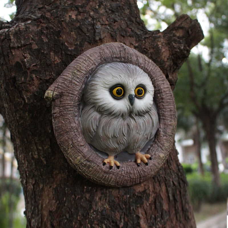 Adorno de Jardín en Resina con Colgante de Búho
