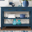 Mesa Consola Sofá de Estilo Mid-Century con Cajones de Almacenamiento - Azul Marino