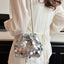Drawstring Sequin Crossbody Bag - Korvel