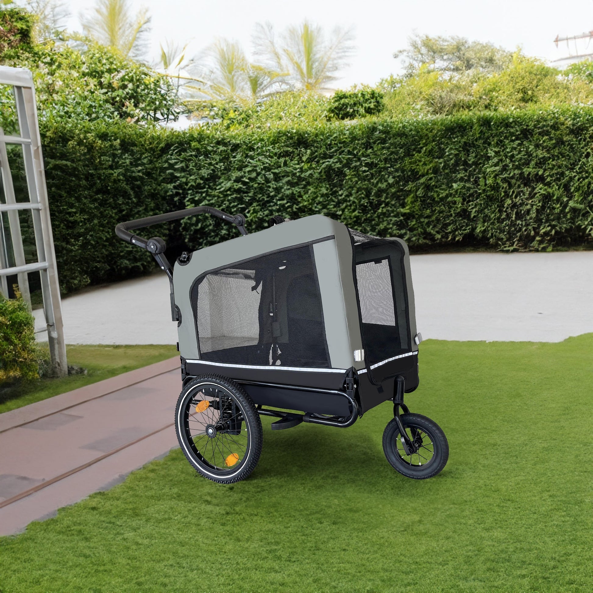 Outdoor Heavy Duty Foldable Utility Pet Stroller Dog Carriers Bicycle Trailer - Korvel
