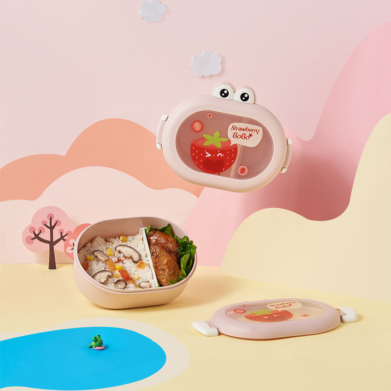 Cute little frog portable microwaveable lunch box with compartments fruit box lunch box - Korvel